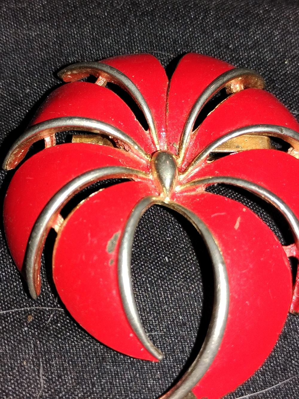 Red Floral Enamel Brooch - Women Jewelry